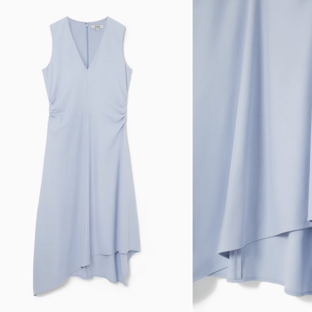 Nwt Cos Gathered Asymmetric Midi Dress